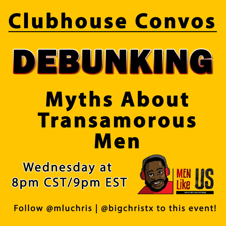 menlikeuspod's tweet photo. If all you know about #transamorous men is what you heard from someone else, you need to hear this conversation. We'll be streaming this conversation for those not on #Clubhouse! #transattracted #TransWomenareWomen #menlikeus #transdating https://t.co/PnidEp5H0J