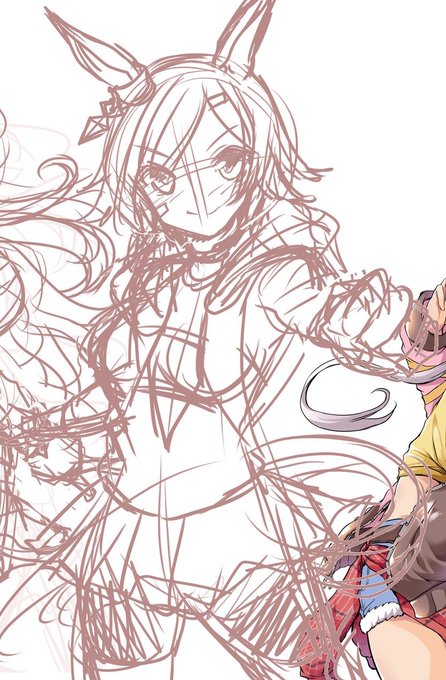 作業工程
ラフ→カラー下書き→彩色版 