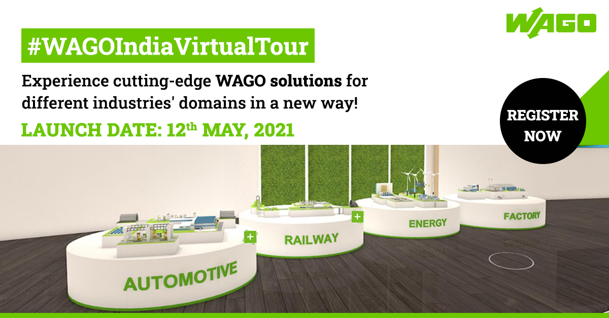 WAGOIndia's tweet photo. Get ready to explore cutting-edge connection, interface and automation technologies for all areas of production virtually with #WAGOIndiaVirtualTour!

Register now: https://t.co/QMLiV3FzIj

#WAGO #WAGOIndia #VirtualLaunch #Experience #WorldOfWAGO #ConnectViaTech #ExperienceWAGO https://t.co/iBWHxICISG