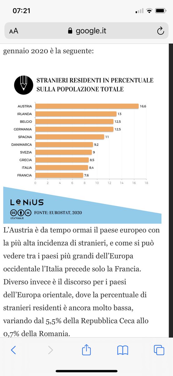 2) La presenza di cittadini stranieri in Italia è minore di tantissimi altri paesi Europei, pur essendo un paese di frontiera.
