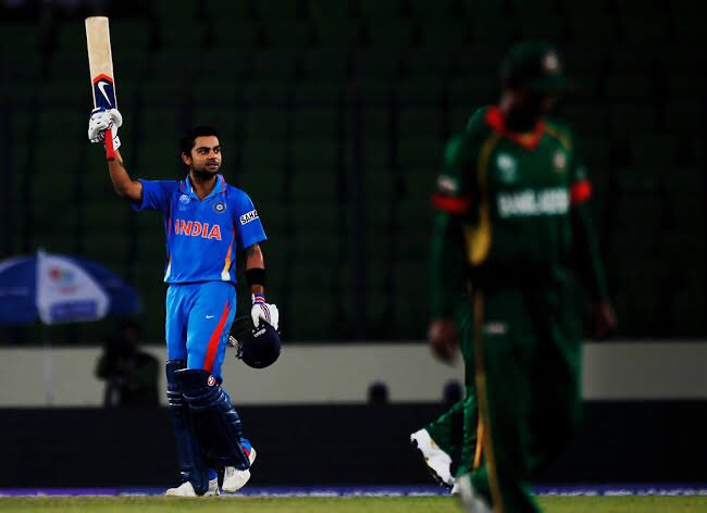 2011 ODI WC This was Kohli’s first ODI Wc .It was a decent tournament for him . He scored a 100 on his first game and was the first player ever to have scored a 100 on a wc debut . He averaged a decent 35.25 that tournament but had a very impactful innings in the final.