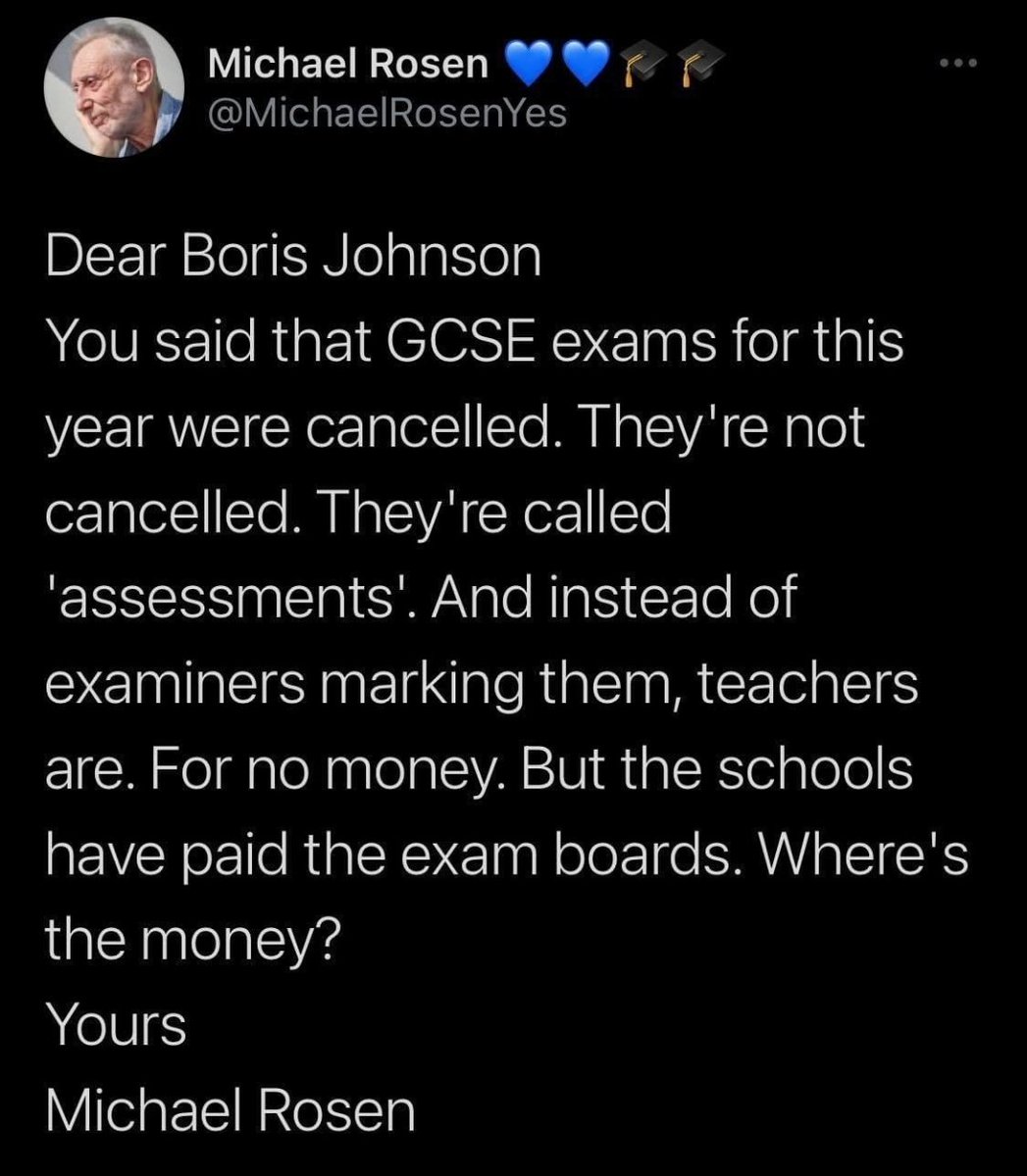 MissNield's tweet photo. This. So much love for this man! @MichaelRosenYes #edutwitter #examfiasco https://t.co/DJ9TGmqeLD