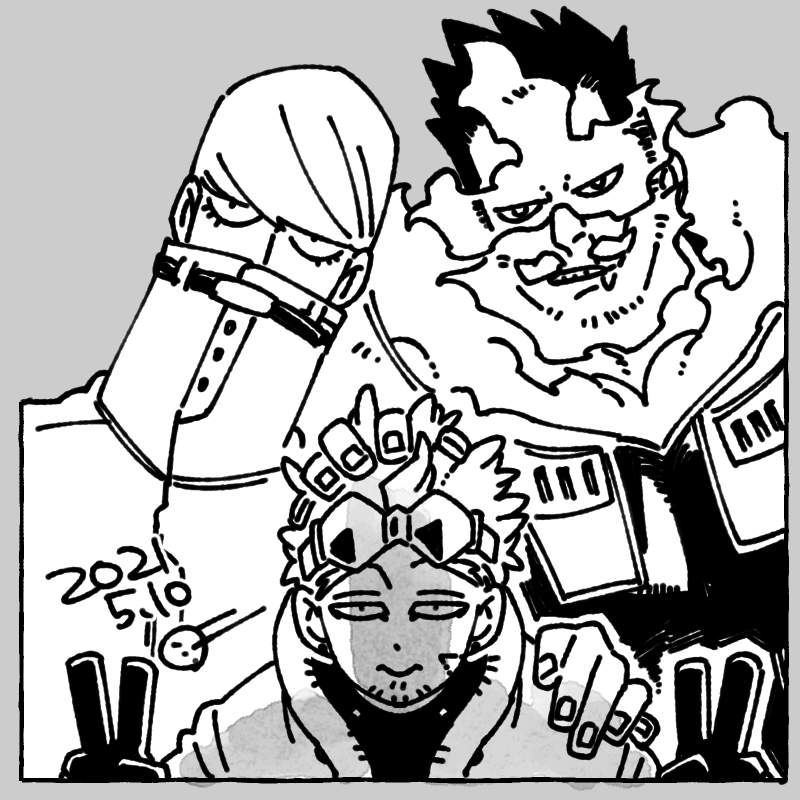 らくがき】ヒロアカ：エンデヴァーさんとベストジーニストさんと