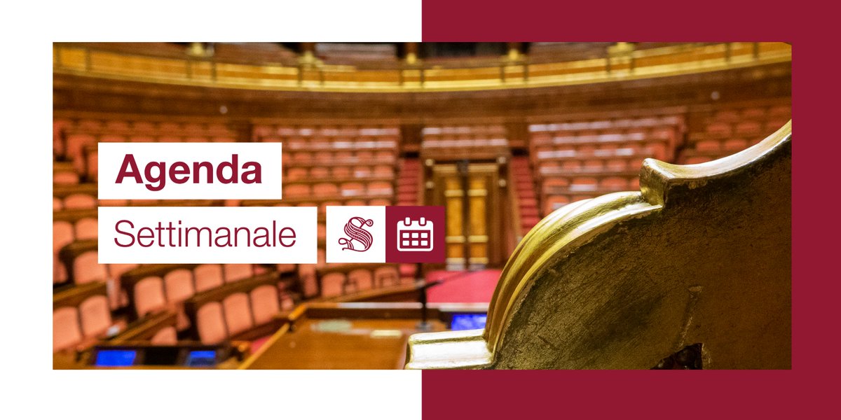 #OpenSenato. Agenda settimanale con le attività in Aula e Commissioni senato.it/w3/AgendaNewV.…