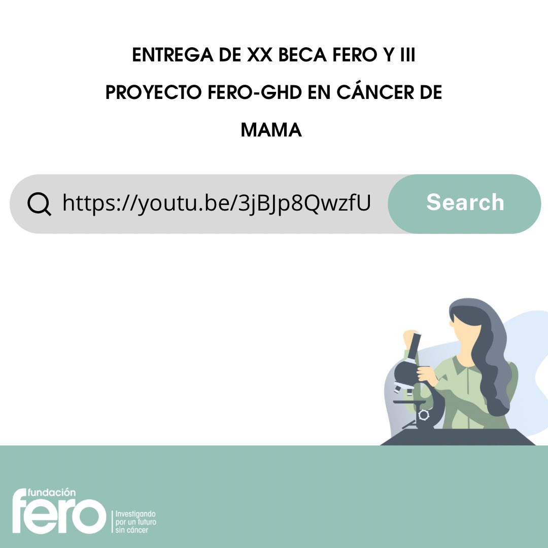 FundacionFero's tweet photo. 🗓HOY🔬
A las 19h tienes una cita con FERO para conocer de primera mano los ganadores de las XX Becas FERO en directo.
¿Como puedes ver el evento?
https://t.co/cBONbGc1lP
¡Te vemos esta tarde!🙌🏼
#sumandohoras https://t.co/VPJ2YHQMSa