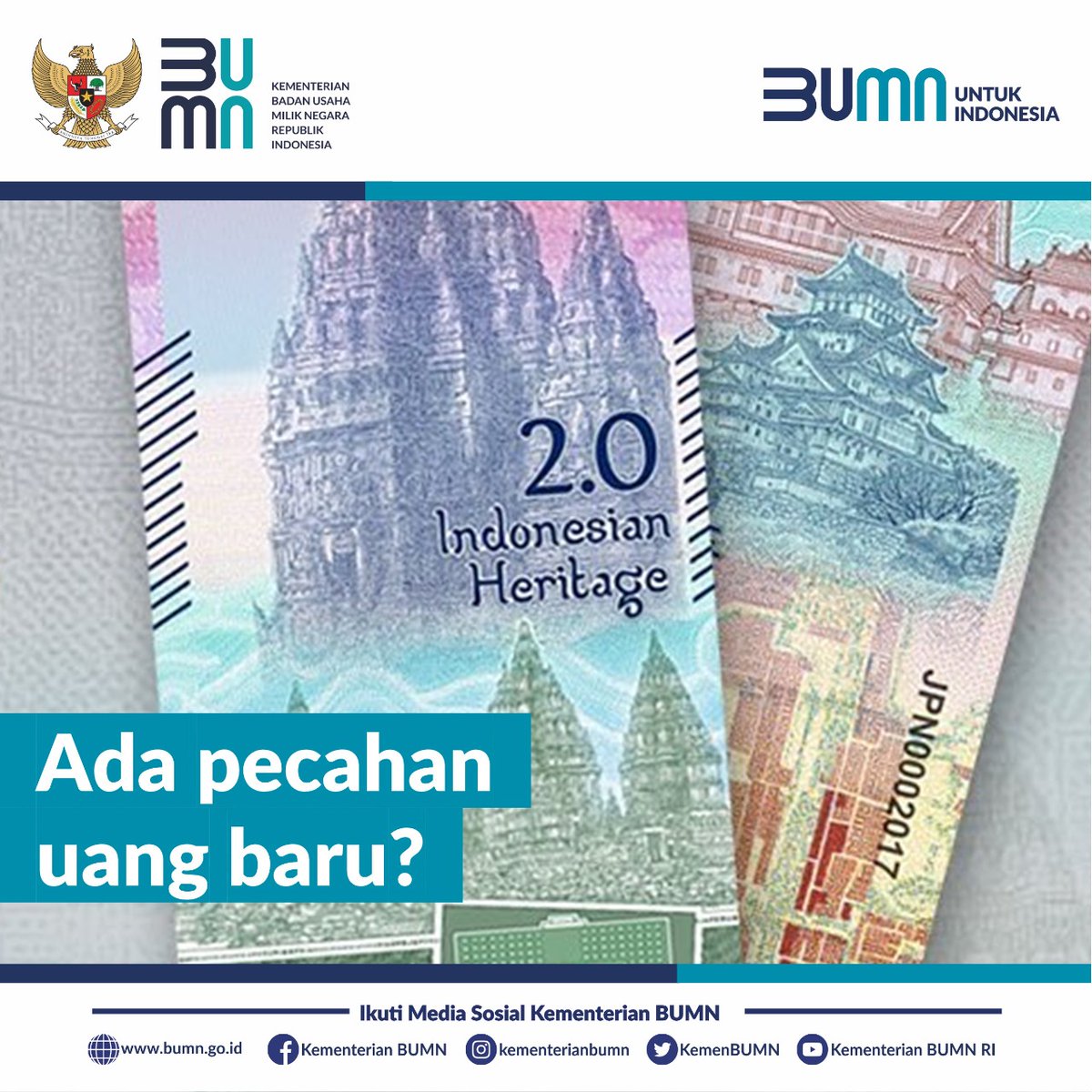 bumn_idn's tweet photo. #SobatBUMN, sudah tahukah Sob, akhir-akhir ini di media sosial terutama platform TikTok lagi ramai membicarakan pecahan uang baru. Nah kita ada info nih dari  BUMN @peruri_id

Apa itu House Note (uang specimen)?

Yuk kita baca penjelasannya. https://t.co/A7DSJXdSf7