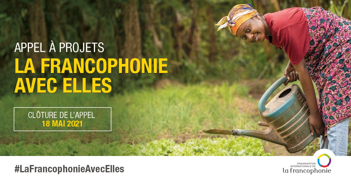 Plus qu'une semaine pour répondre à l’appel à projet du fonds la #FrancophonieAvecElles ! 

Si votre organisation a un projet soutenant l’autonomisation économique et sociale des femmes et des filles vulnérables, postulez jusqu'au 18 mai 2021. 

Lien : bit.ly/3f95Fls