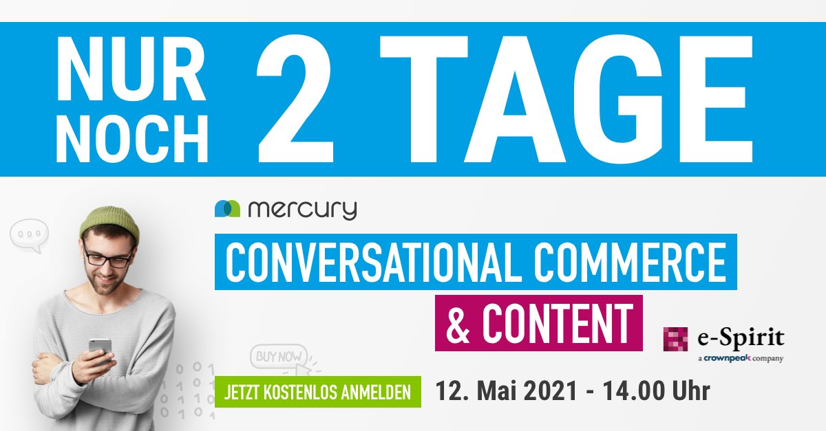 Jetzt noch schnell anmelden: us02web.zoom.us/webinar/regist… und sehen wie die erfolgreiche Einführung von Messenger Kommunikation gelingt und dabei auch noch richtig gut wird.

#Chatbot #ConversationalCommerce #DXP #ConversationalAI