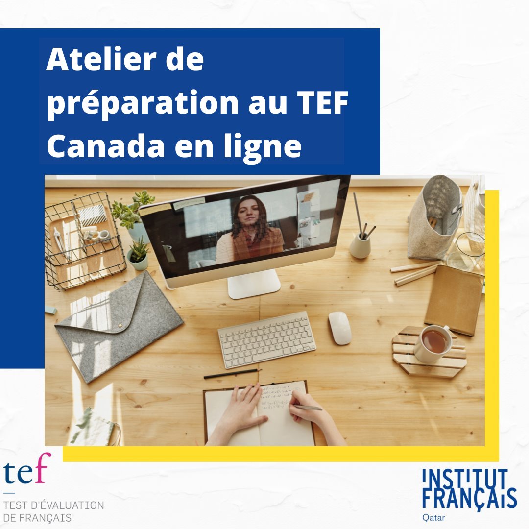 ifqdoha's tweet photo. Preparez-vous au #TEF Canada depuis le confort de votre canapé !
@ifqdoha vous propose 8 heures de préparation au #TEF en ligne.
L'#atelier débute le 15 mail 2021.
#Examen #Français #Qatar #Doha #MyDoha #Canada #Immigration #ImmigrateToCanada #CanadaImmigration #Workshop https://t.co/CxFIac2jsz