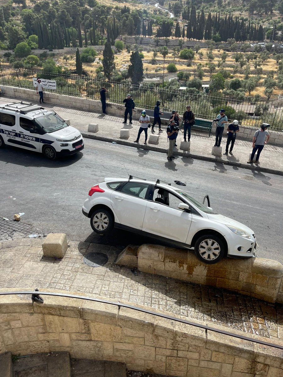 Photos from the Palestinian assault on an Israeli settler vehicle