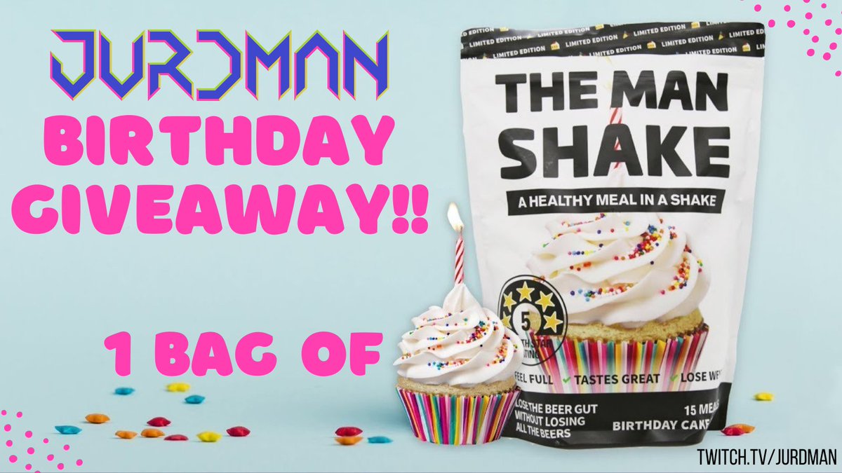 jurdman's tweet photo. Next up on my birthday week giveaways!

1 x @TheManShake Birthday Cake bag!
CANNOT BUY ANYWHERE!

Enter below.
Drawn May 12th! (my bday)

https://t.co/IeA18ZRGTc https://t.co/oQZsZf3BcO
