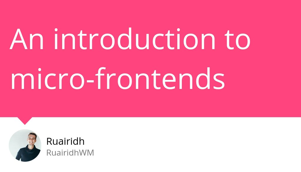RuairidhWM's tweet photo. How to implement a client-side integration of a micro-frontend
Read more π https://t.co/AnGGuF98Vp
#MicroFrontends #ImplementingMicroFrontends #reactjs #IndependentFrontendCodebases #JavaScript #FrontendSoftwareEngineering #DEV_Community #ModuleFederationPlugin https://t.co/jtmahvTPO2