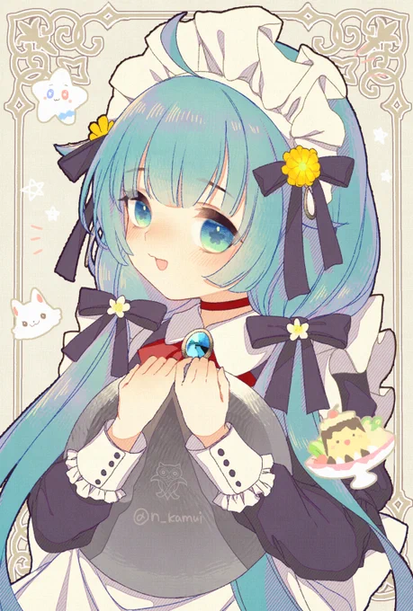 うちのこのメイド服🍀
 #メイドの日 #えんぴつころころ 