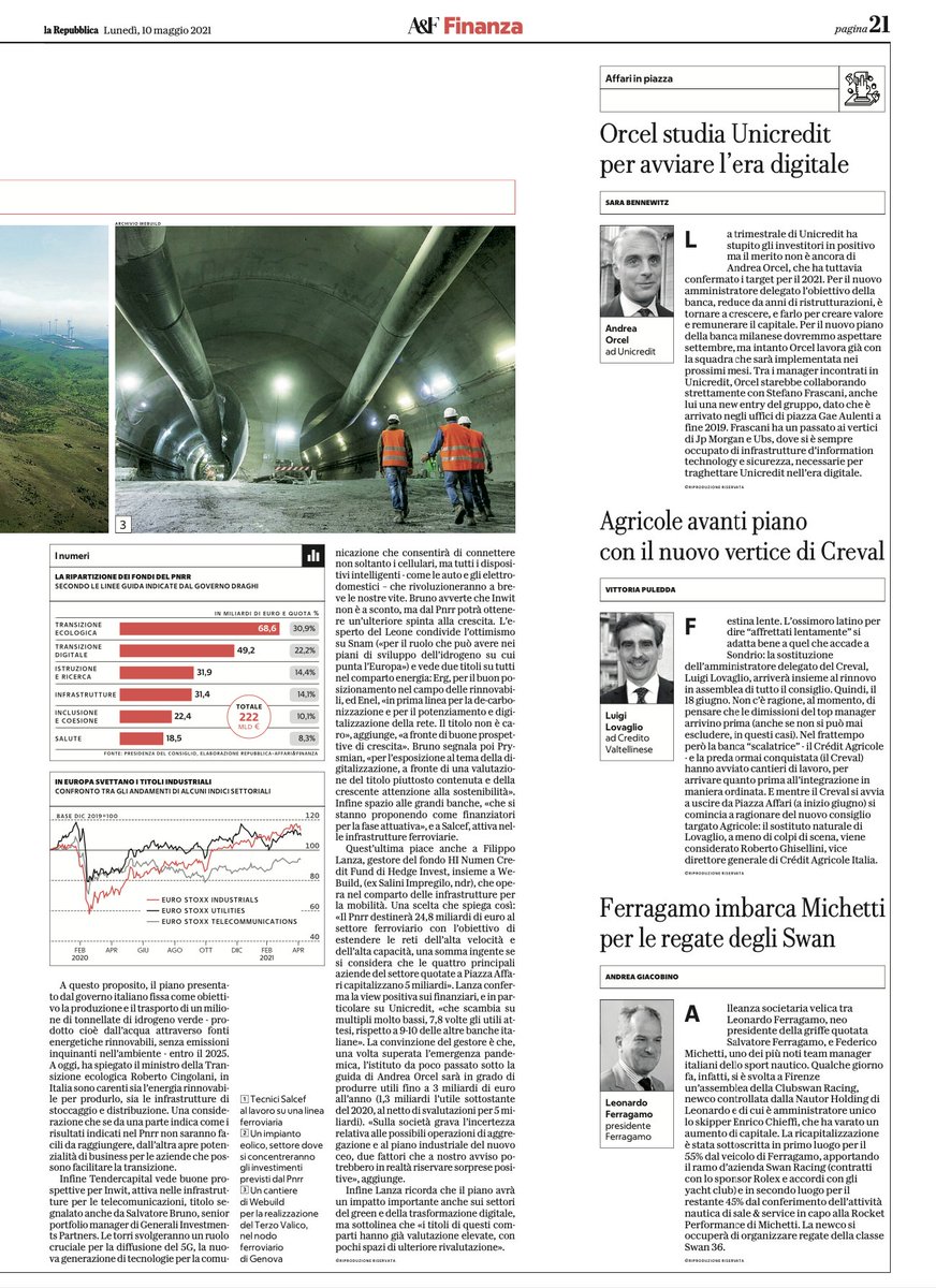 tendercapital's tweet photo. #Recoveryplan Oltre la metà dei fondi andranno a #digitalizzazione e transizione energetica. #AndreaRossetti, responsabile dell’equity di #Tendercapital, propone una panoramica dei titoli a più alto potenziale di crescita. Leggi l’articolo. https://t.co/2QR9NtLkQE https://t.co/QYBfCYpZlW
