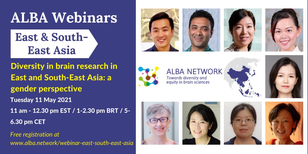 network_alba's tweet photo. 1 day before the #ALBAWebinar - Diversity in brain research in East &amp; South-East Asia: a gender perspective
11 May - 4pmCST/5pm JST
You can still register here: https://t.co/OapHDxDzAi
#WiN #WomeninScience #Womeninneuroscience
@FENSorg @ibroSecretariat @SfNtweets @WorldWomenNeuro https://t.co/fvtpuXcHSc