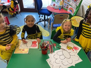 StMonicasCPS's tweet photo. To kick off our new topic #ECOWARRIORS, Reception &amp; Y1 had a 'bee-aware' day! We are learning about why bees are so important to our planet. We did some bee crafts and went around our school looking for flowers and insects to see how bee friendly we are! https://t.co/fWK7QTb4jB
