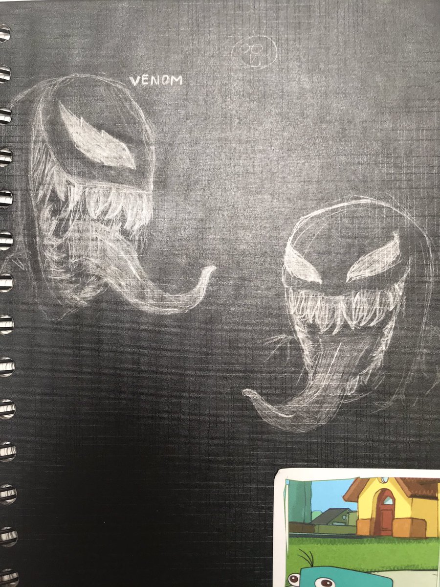 Laura_bgrl's tweet photo. Some drawings of venom I made on the cover of my sketchbook https://t.co/niJLKC8MYQ