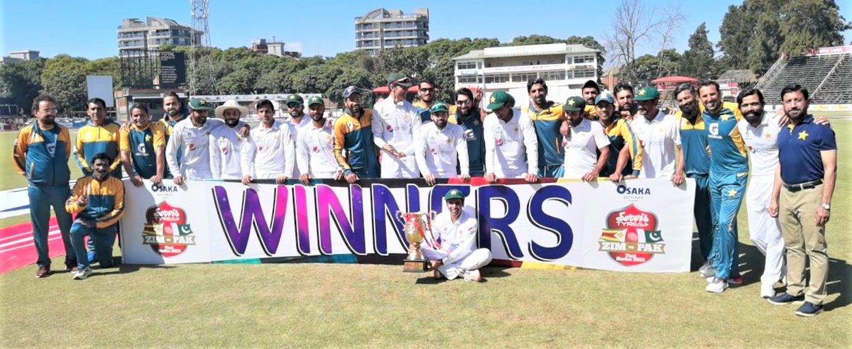 TheRealPCB's tweet photo. WINNERS 💚

#ZIMvPAK #HarHaalMainCricket #BackTheBoysInGreen https://t.co/Vav3xAa5z7