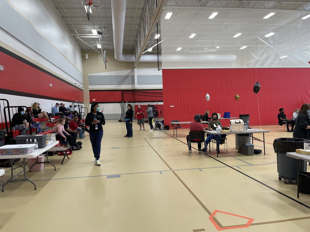 PaSmathers's tweet photo. Cruiser Nation getting their 2nd round of COVID vaccinations today. Go Cruisers!  #IGTBAC @GMschools https://t.co/bYhcJEaIDP