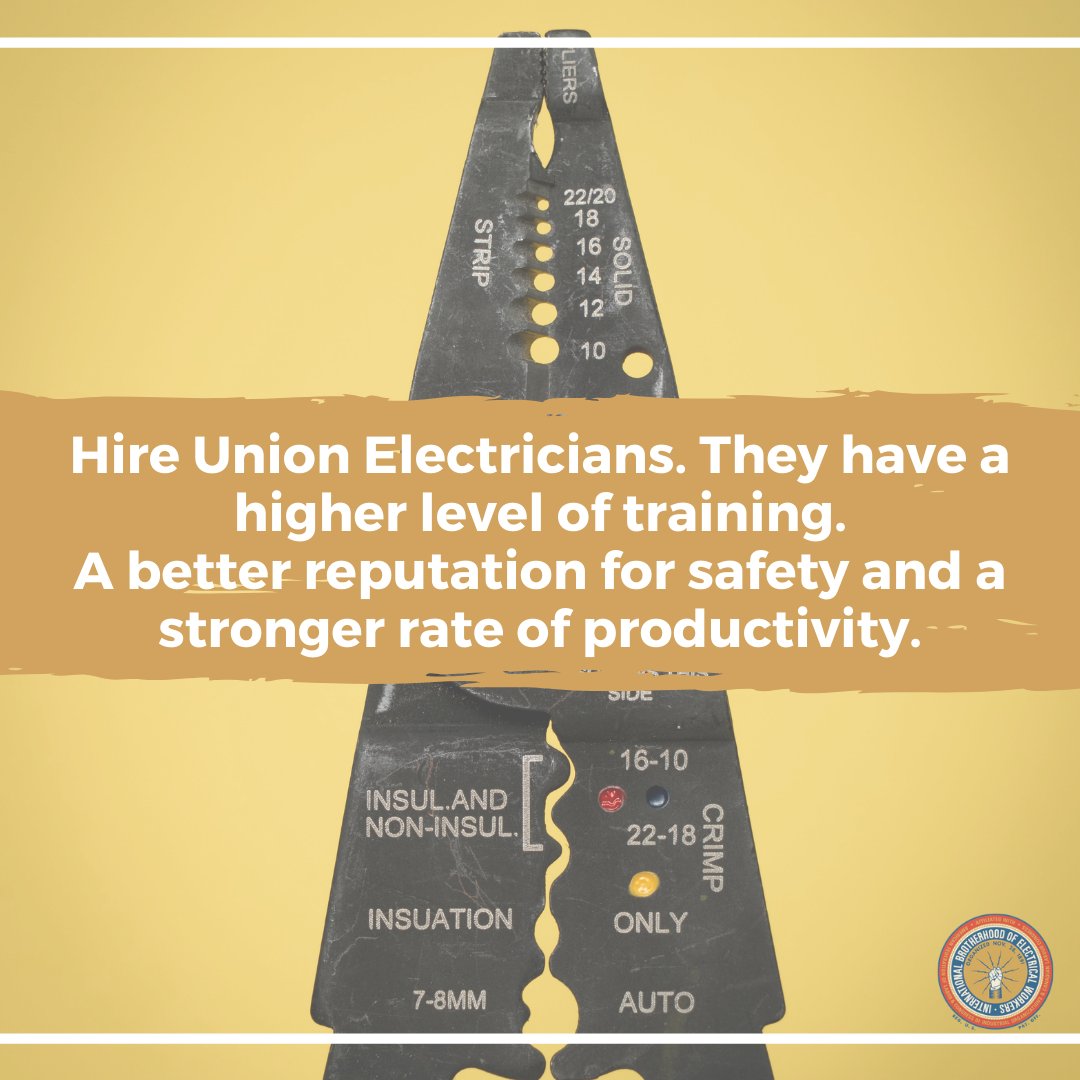 One of the few reasons to HIRE UNION! #IBEW #local654 #UnionStrong