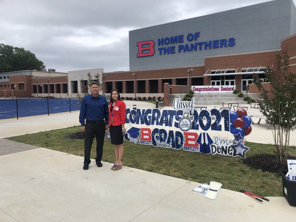 Thanks to Bartlett senior parent Ms. Higgs for signage...Go Panthers!