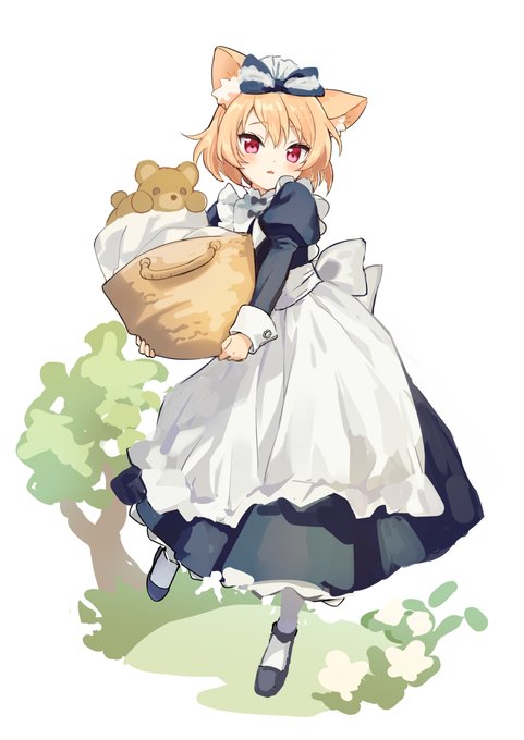 前に描いたメイドねこロリちゃんもペタ! #メイドの日 