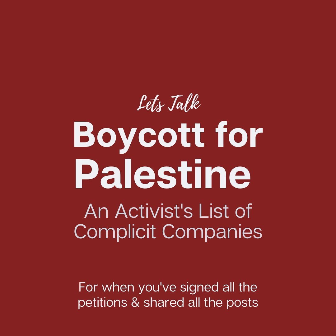 boycott these brands for palestine (credit to letstalkpalestine on insta)
