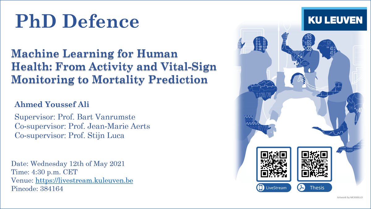 Bart Vanrumste (@bartvanrumste) on Twitter photo I am proud to announce that Ahmed Youssef Ali will have his PhD defence on Machine Learning from Human Health.
<a href="/eMediaResearch/">eMedia Research Lab</a> <a href="/JeanMarieAerts/">Jean-Marie Aerts</a> <a href="/ayoussefali/">ahmedyoussefali</a> I am proud to announce that Ahmed Youssef Ali will have his PhD defence on Machine Learning from Human Health.
<a href="/eMediaResearch/">eMedia Research Lab</a> <a href="/JeanMarieAerts/">Jean-Marie Aerts</a> <a href="/ayoussefali/">ahmedyoussefali</a>