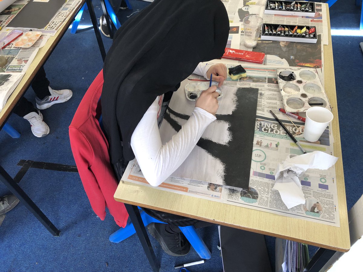Y6Bps's tweet photo. Thank you for all your advice, @spetersartist - it has really helped 6SP explore texture in our natural disaster artwork. https://t.co/XjWdvyWaW1