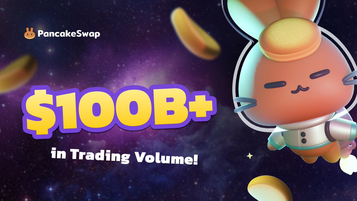 PancakeSwap's tweet image. There has been over $100 Billion USD in trading volume on #PancakeSwap since September!

Thanks for all of your support!  🚀