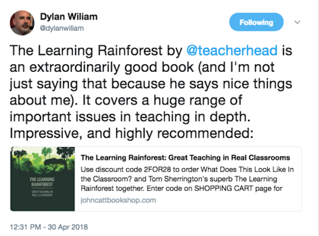 teacherhead's tweet photo. Flicking through Learning Rainforest - think I'd definitely update and change some things but generally it's still ok! Here's what Dylan and Dan had to say: https://t.co/gTXBWeLvTV https://t.co/xAQduxlsax