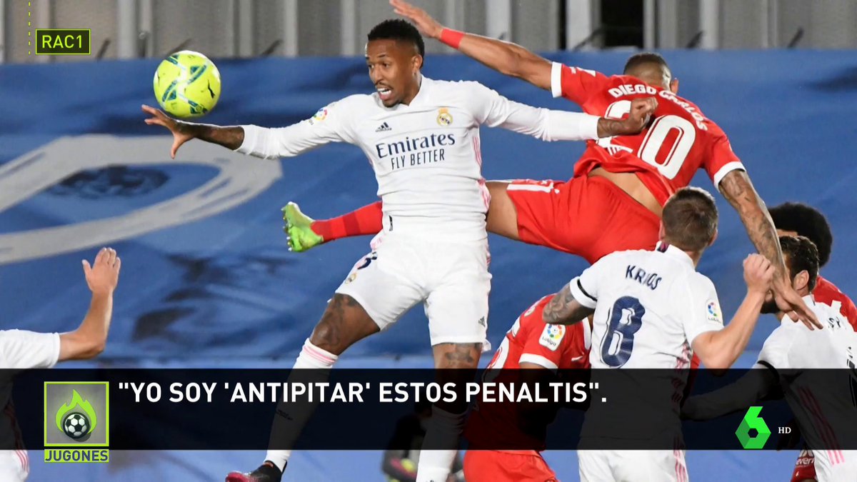 elchiringuitotv's tweet image. 😳 ¡ESTO YA ES DE TRACA!

📻💥 Ni en la radio catalana &apos;RAC 1&apos; pensaban que lo de Militao era penalti.

Lo estamos viendo en #JUGONES.