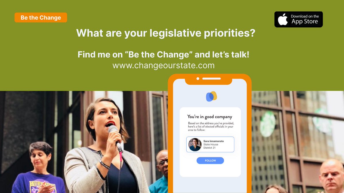 beamdata's tweet image. We’re excited @RepInnamorato is now available on Be the Change as another way to connect with you! You can share legislative feedback and provide community based ideas for District 21 at ChangeOurState.com! 🎉