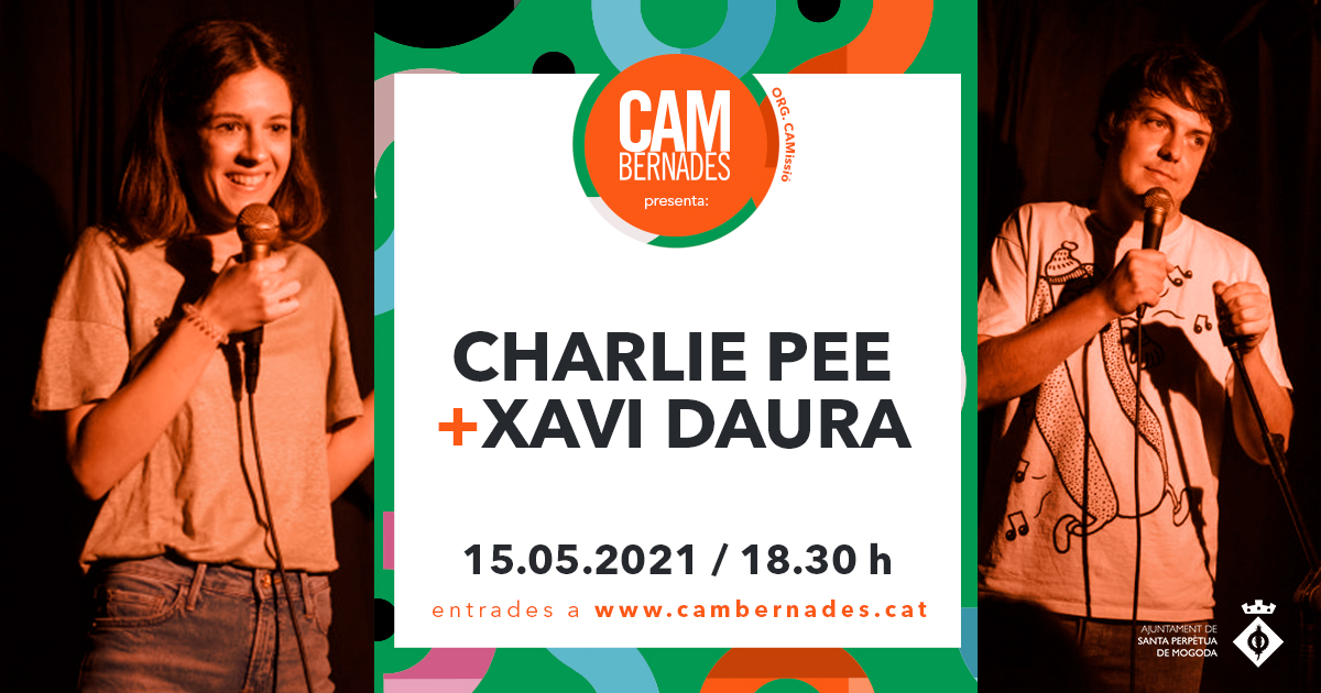 🗣 [MONÒLEGS]

<a href="/CAMBernades/">CAM Bernades</a> torna a apostar pels monòlegs i porta a Santa Perpètua a Charlie Pee i Xavi Daura 

🗓️ Dissabte 15 de maig a les 18.30h
🎟️ Entrades ja disponibles a la web de cambernades.cat