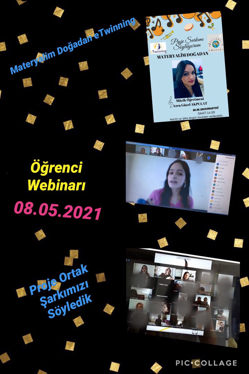 Kuruluğunu yaptığım Materyalim Doğadan eTwinning Projesinde son öğrenci webinarımızı gerçekleştirdik.Müzik öğretmeni Azra Güzel AKPULAT Rehberliğinde Proje Nihai Ürünümüz Şarkımızı seslendirdik. <a href="/ziyaselcuk/">Ziya Selçuk</a> <a href="/mebpgm/">Personel Genel Müdürlüğü</a> <a href="/tcmeb/">Millî Eğitim Bakanlığı</a> <a href="/adnanboyaci/">Adnan BOYACI</a> <a href="/havzailcemem/">Havza İlçe MEM</a>