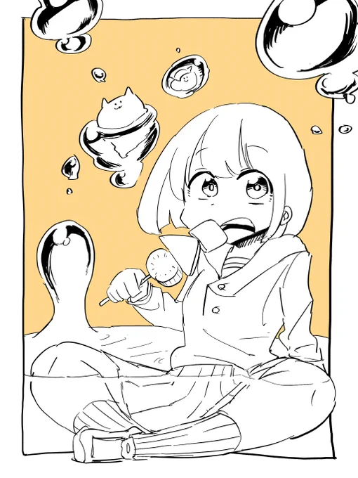 きょうの線画です🍣オデン 