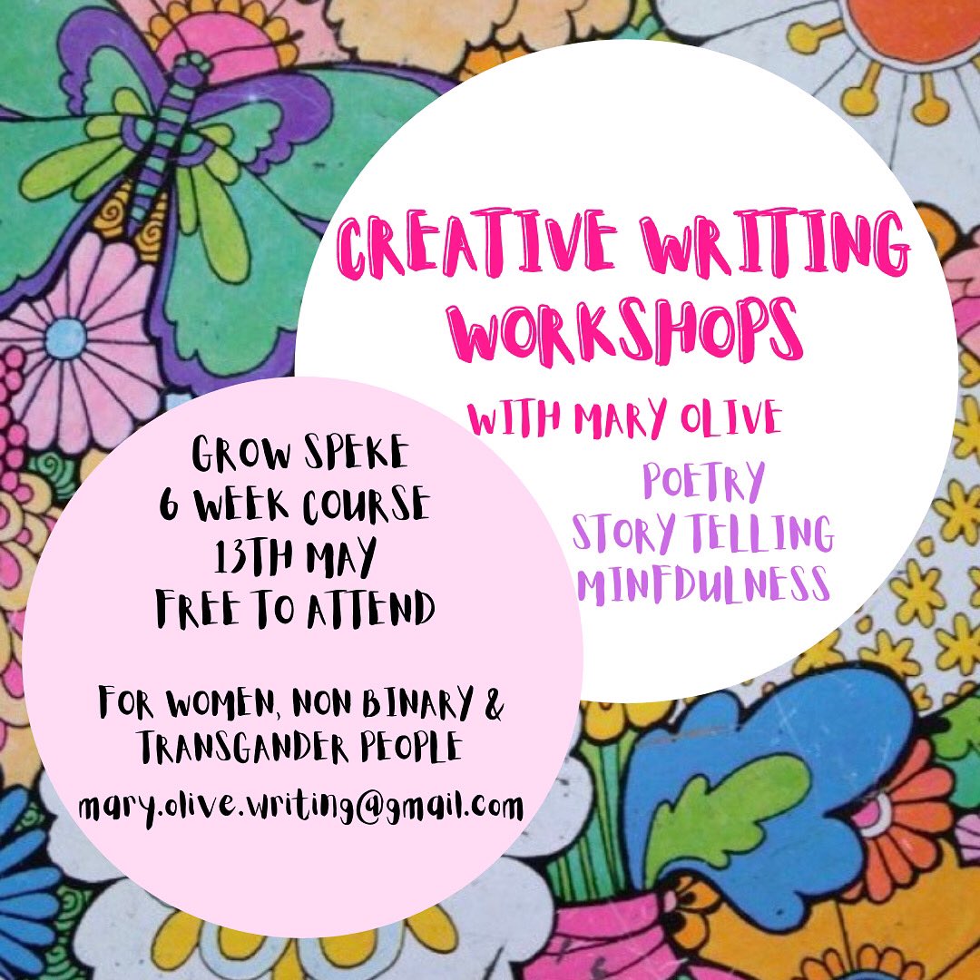 Still spaces left for workshops starting this Thursday at Grow Speke. Writing, mindfulness and nature 🦋🦋 @LiveWellLpool @SLH_Homes @GrowSpeke