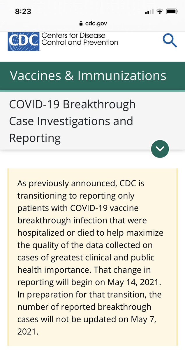 Don’t fully understand the logic behind this, but have an idea as to why. 🤔Curious if the <a href="/CDCgov/">CDC</a> will also change their COVID reporting for those not yet 💉 to only include hospitalizations and deaths.