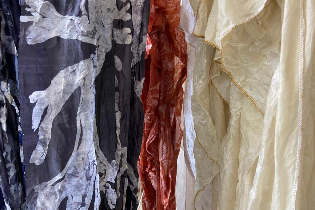 kinetikapeople's tweet photo. Stirring it up, look at these fab colours from #naturaldyes!  The #BeachofDreamsUK silk pennants are really coming together now, nearly there!

#naturaldye #silkdye #pennant #madeinthurrock #silkflags #inthestudio #dyecraft #dyemaster @romordesigns https://t.co/A3v3QLloUa