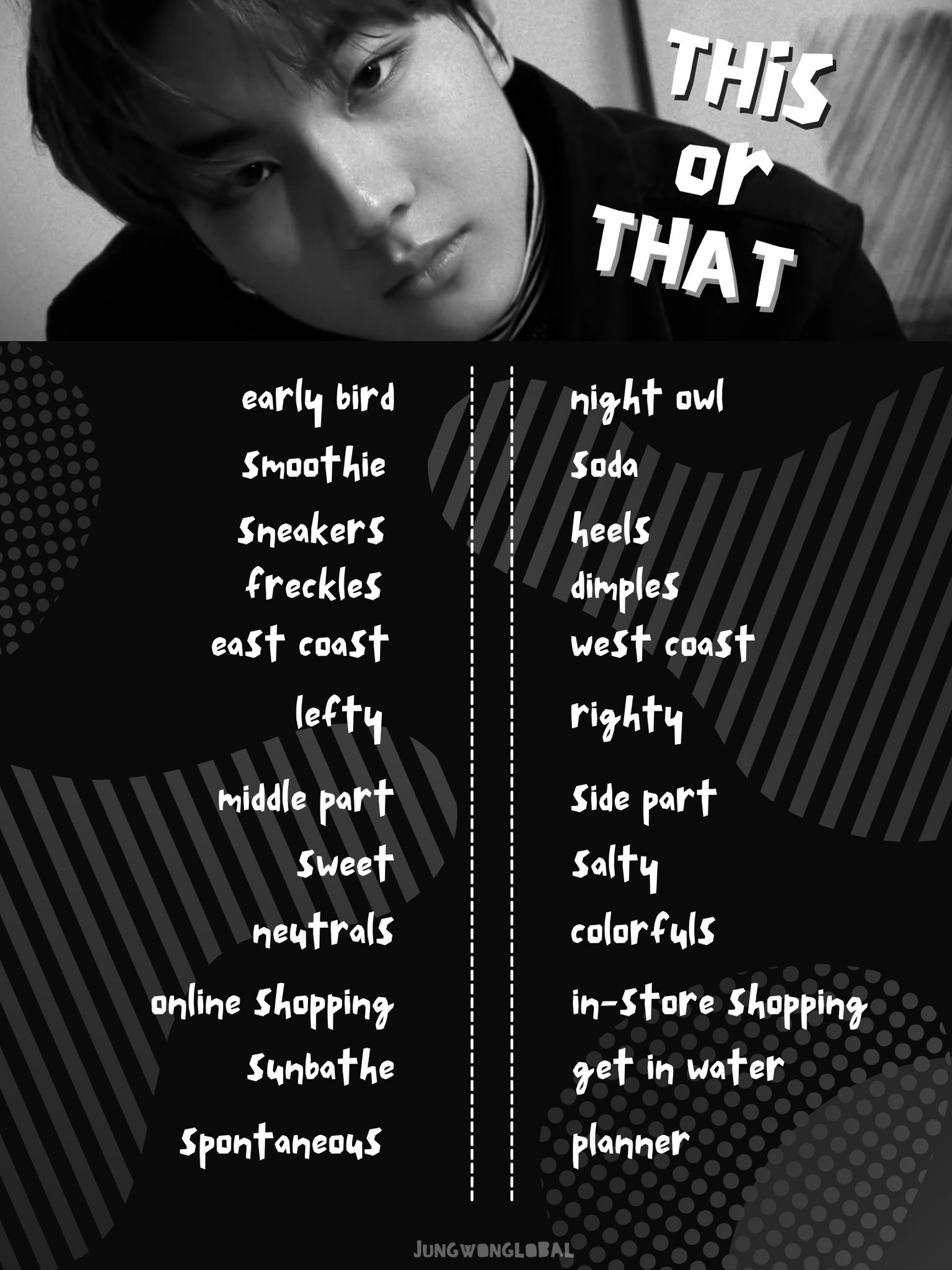 ENHYPEN JUNGWON GLOBAL on Twitter: "THIS OR THAT ð¤⛓ USE: #JUNGWON #정원