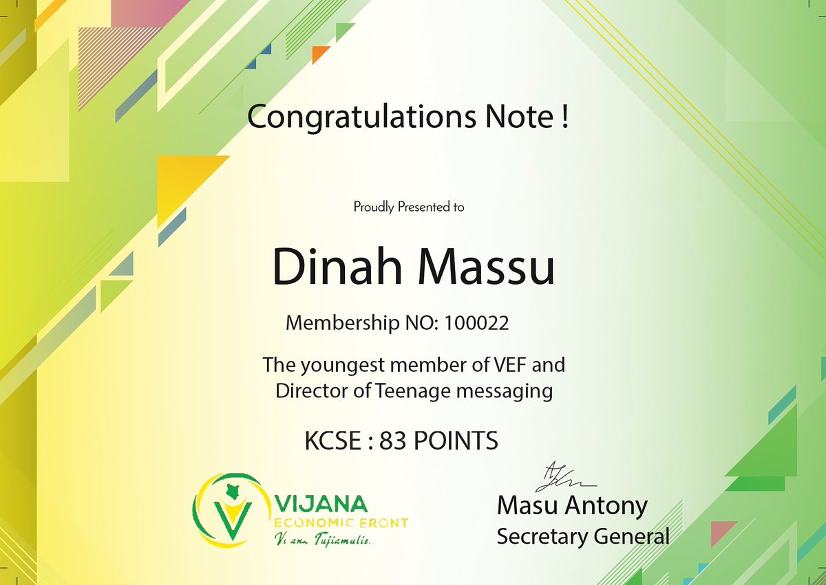 Vef_Kenya's tweet image. VEF is happy. 👏 #KCSE2020 #kcse2020results