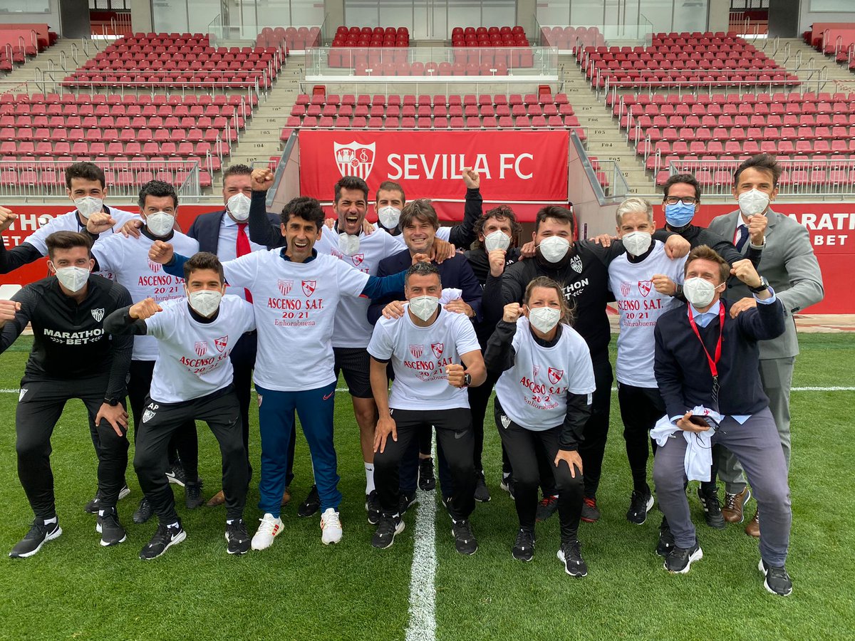 Finalizamos una temporada de mucho trabajo y sufrimiento, pero con la alegría enorme del objetivo conseguido. Vamos SAT!! <a href="/CanteraSFC/">Sevilla Atlético y Cantera Sevilla FC</a>