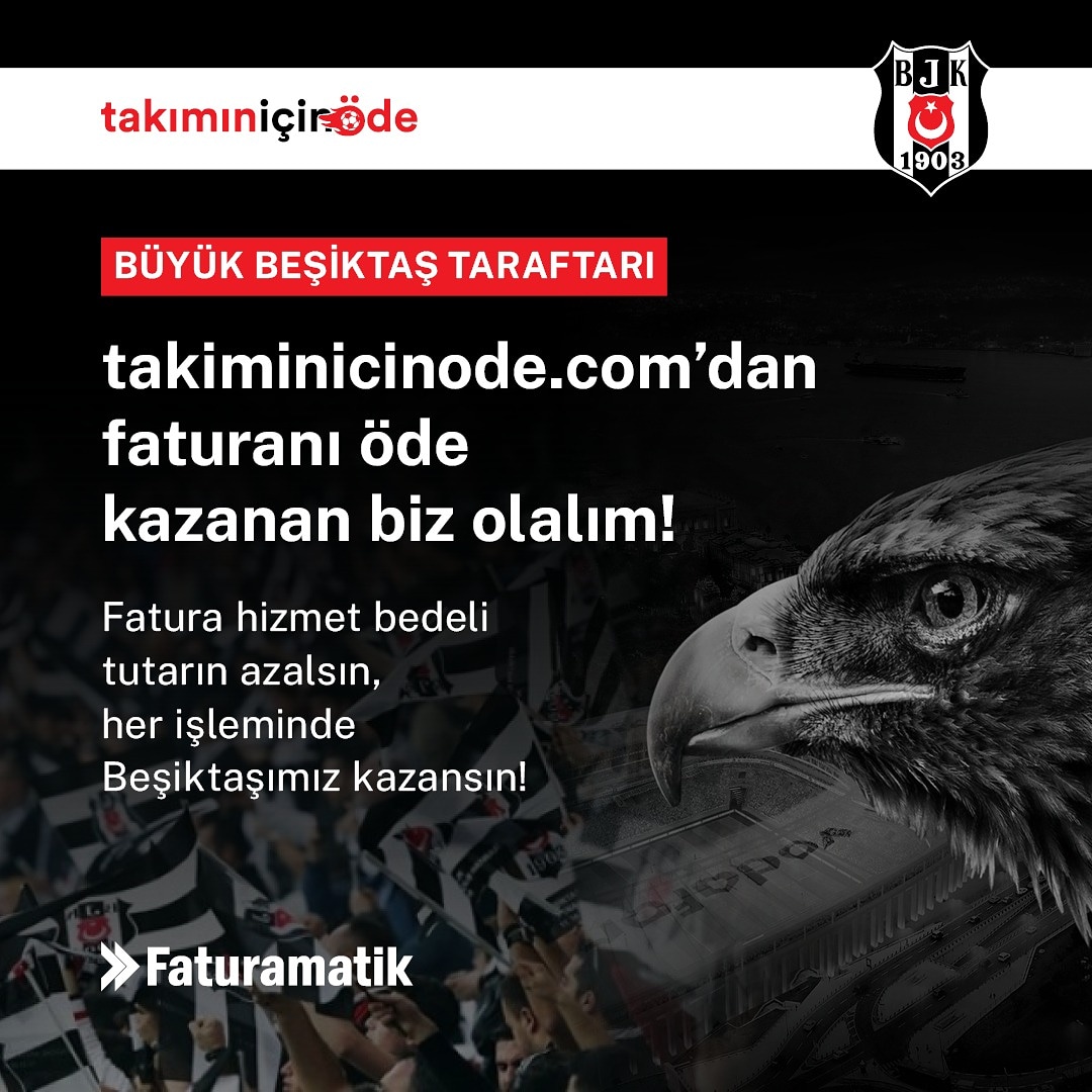 faturamatik's tweet photo. Beşiktaş Taraftarları, Faturamatik ile faturalarını ödüyor; hem kendileri hem kulüpleri kazanıyor!
#faturamatik #fatura #telefon #tv #faturaödeme #hizmet #kolaylık #güvenliödeme #hızlıödeme #nakit #kredikartı #doğalgaz #su #elektrik #internet #besiktas #takiminicinode https://t.co/MYn4PvQpXm