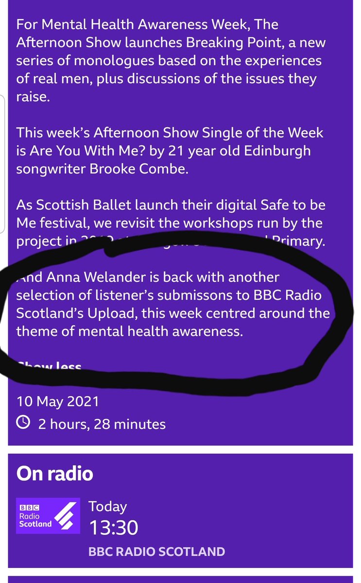 Challenge_FIFTY's tweet image. Countdown to the Afternoon Show on RADIO SCOTLAND (1.30-4pm). The Upload section will feature @Ceiti3's first single release "Blue Roses". Excited!!! ❤🎼❤🎶❤

#prouddad
