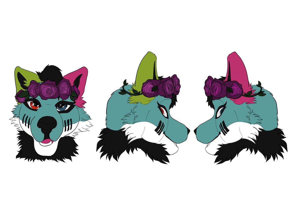 tomthewolff2's tweet photo. Yeah remember those draw overs? Those are becoming a reality! #furry #furrycraft #fursuit #fursuitflowercrown https://t.co/XPgKUms4Es