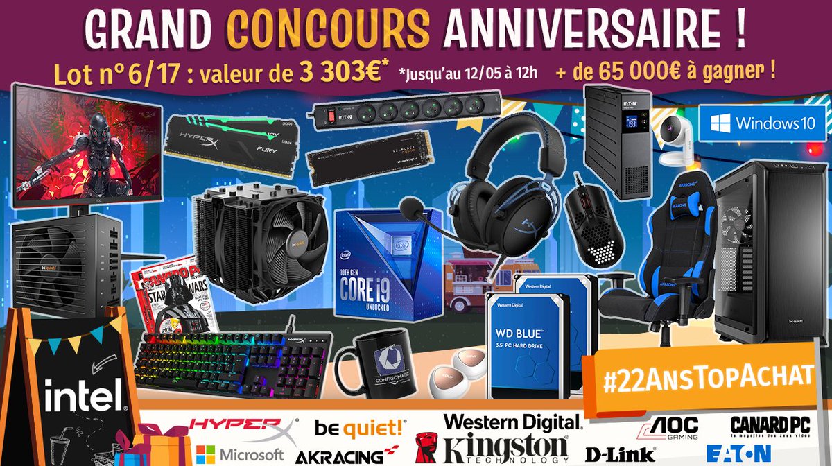 🎁 #26AnsTopAchat (@topachat) on Twitter photo 🎁 Concours 🎁 #22AnsTopAchat
+65 000€ de lots à gagner !
Nouvelle semaine avec le #Lot6 d'une valeur de 3303 € ! 🔥
Pour participer
☑ #RT ce tweet
☑ Follow <a href="/TopAchat/">🎁 #26AnsTopAchat</a>
Participe aussi sur Insta / Facebook / le site
topachat.com/pages/concours…
🍀 TAS le 12/05 à 12h 🎁 Concours 🎁 #22AnsTopAchat
+65 000€ de lots à gagner !
Nouvelle semaine avec le #Lot6 d'une valeur de 3303 € ! 🔥
Pour participer
☑ #RT ce tweet
☑ Follow <a href="/TopAchat/">🎁 #26AnsTopAchat</a>
Participe aussi sur Insta / Facebook / le site
topachat.com/pages/concours…
🍀 TAS le 12/05 à 12h