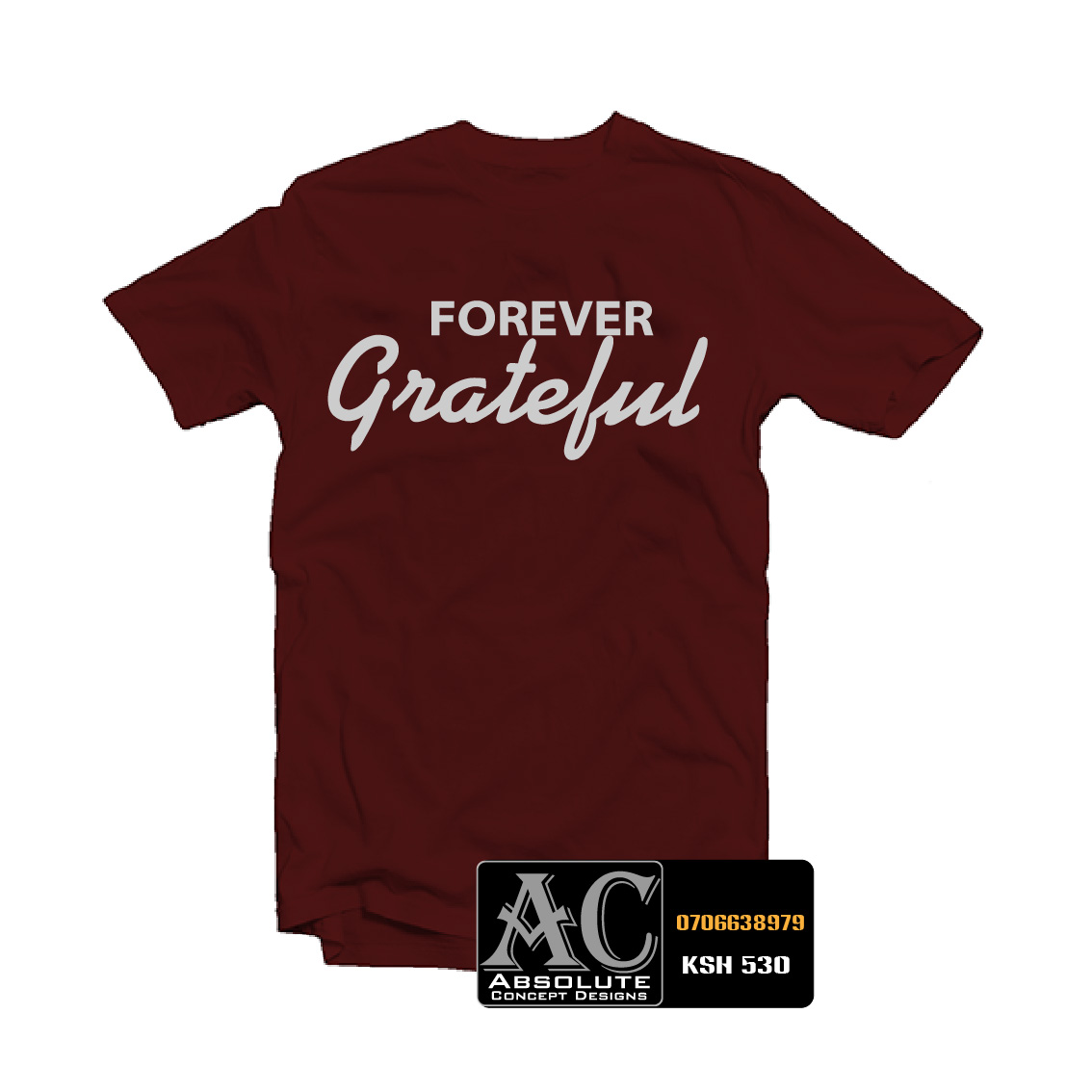 Absolutconcepts's tweet photo. Forever Grateful Tees at just Ksh. 530
Let us know how you want yours branded at 0706638979

#KCSE2020 #Wakstikitaka George Magoha #MondayMotivation June Ruto #UhurusCoffeeGamechanger KEMSA #QwetuHostelsInKaren Juja Orengo #TheLastHospital Nairobi South C Otiende #EngageTheIG https://t.co/BBB4ioiiH1