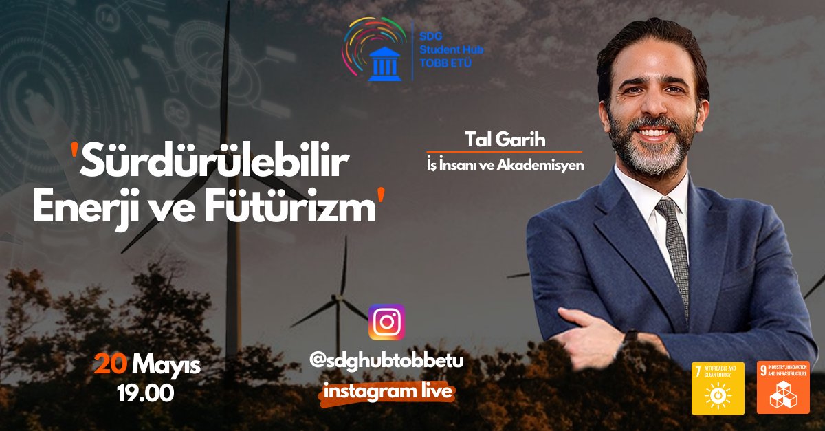 ⚡Enerji kullanımı modern dünya ile uyumlu, teknolojik ve çevre dostu olabilir mi?

🌍İş İnsanı ve Akademisyen Tal Garih (<a href="/tal_garih/">Tal Garih</a>) ile “Sürdürülebilir Enerji ve Fütürizm” konulu yayınımızda sürdürülebilir enerjiyi, temiz kaynaklara erişimi ve çok daha fazlasını konuşacağız!