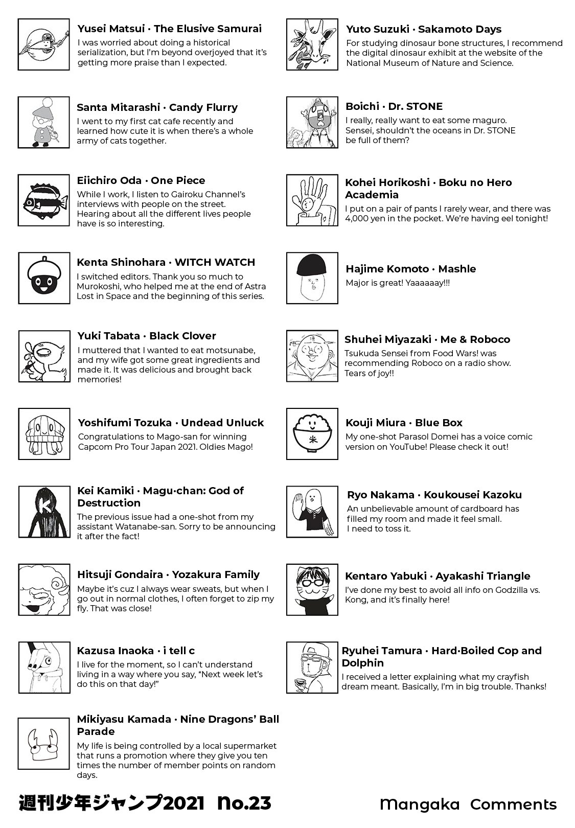 Shonen Jump News Unofficial Weekly Shonen Jump Issue 23 21 Author Comments Via Josu Ke Amp Viz Media T Co K9atya2cur Twitter