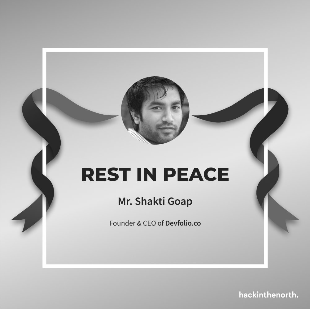 hintIIITA's tweet photo. It came as very shocking news that @shaktigoap the founder and CEO of @Devfolioco is no longer with us. At all stages from inception to the establishment of Hack in the North, he helped the team with his constant encouragement and mentorship. https://t.co/Hw2TBcBKb2